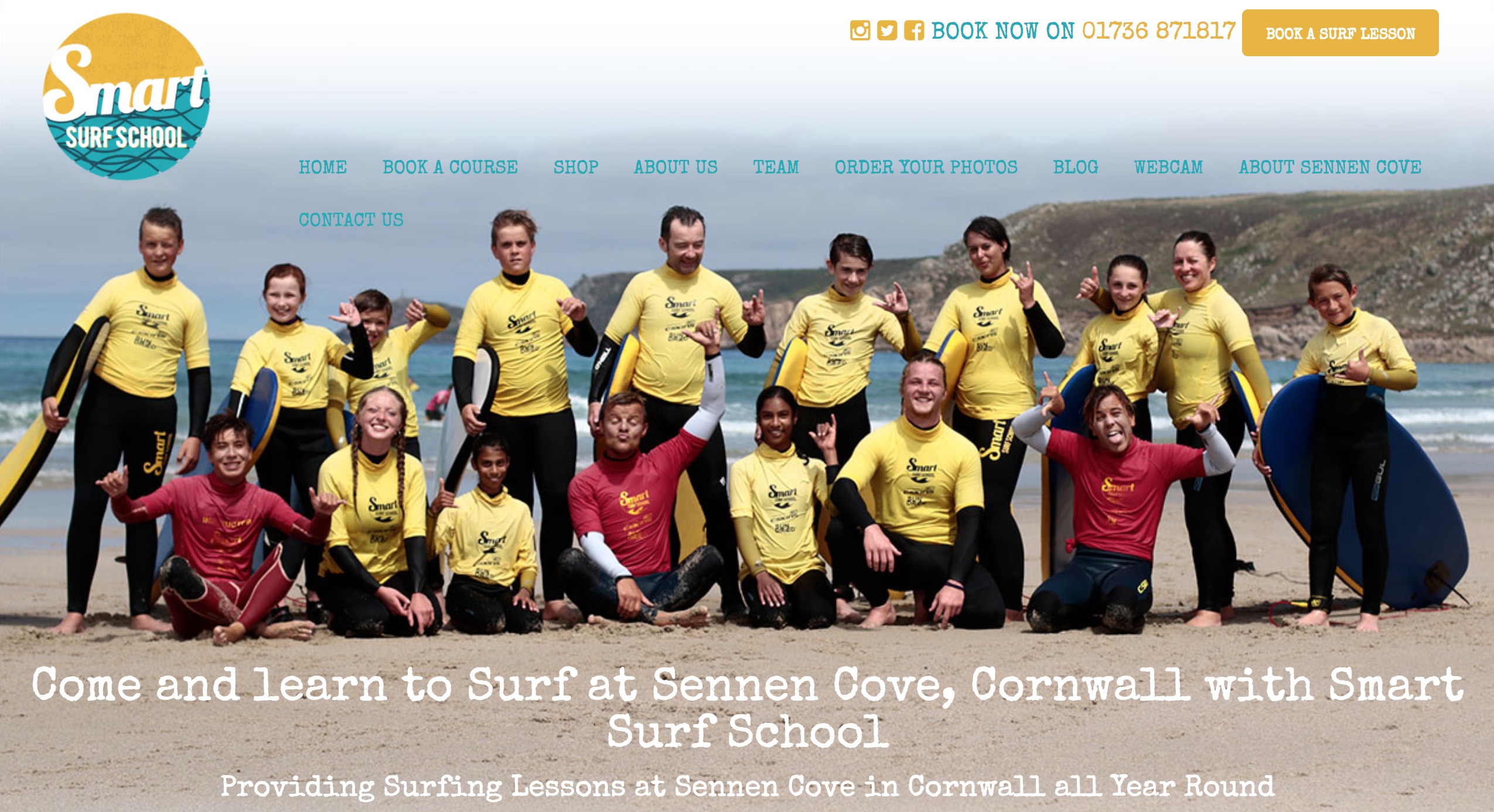 Smart Surf School homepage